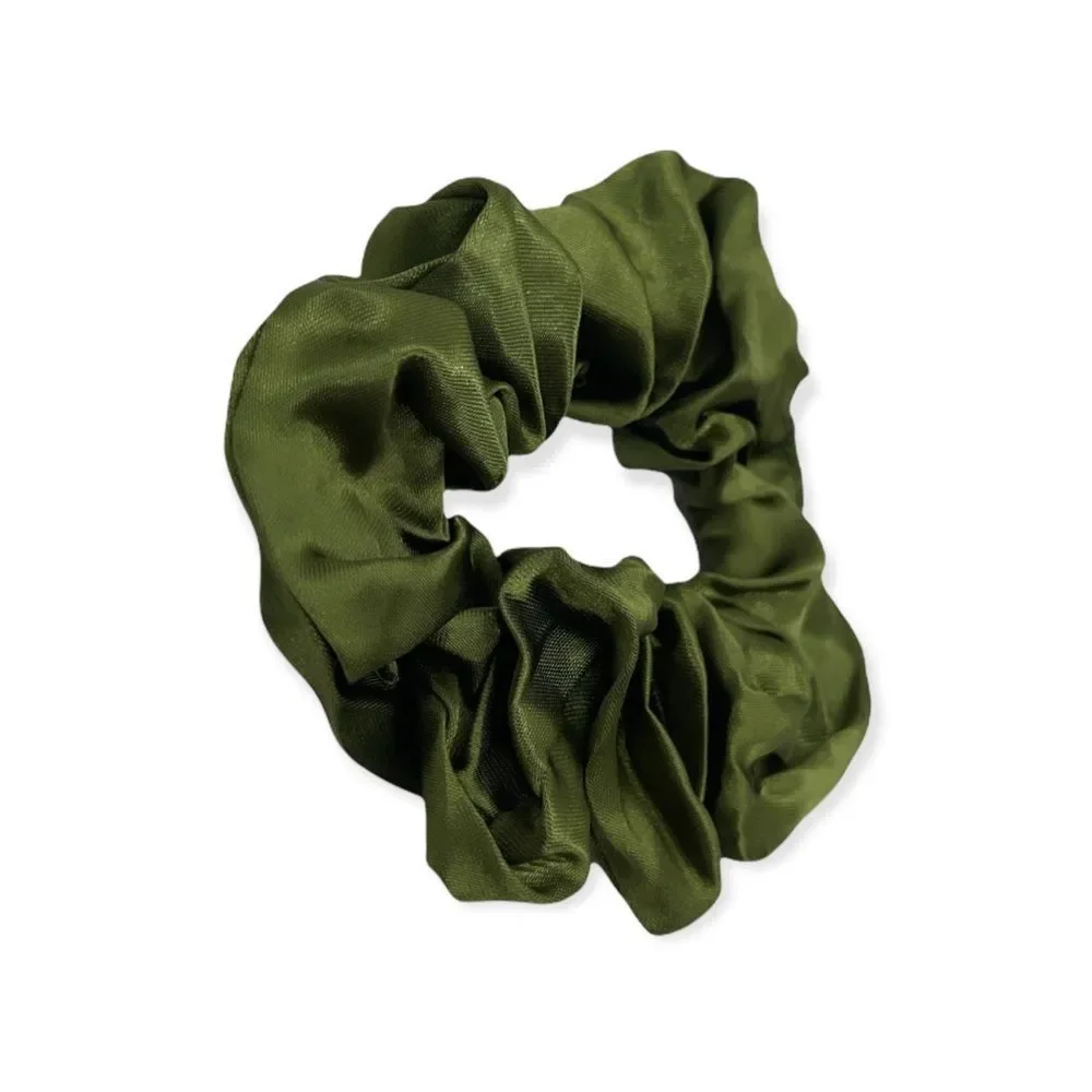 NWT Wool + Pepper Co. Satin Scrunchie - Olive Green - Picture 1 of 3